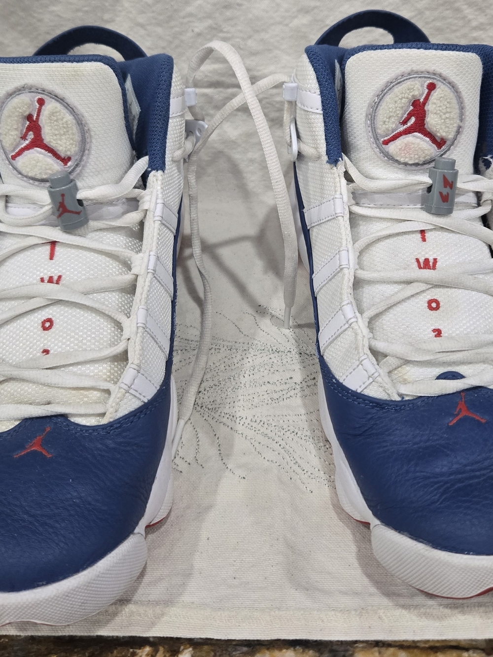 Jordan Kids' White and Navy Basketball Shoes